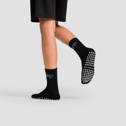 Black Athletic Grip Socks