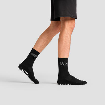 Black Athletic Grip Socks