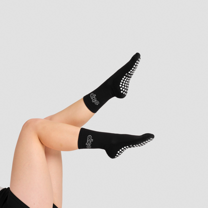 Black Athletic Grip Socks