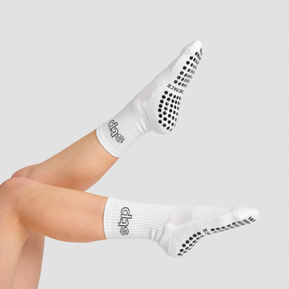 White Athletic Grip Socks