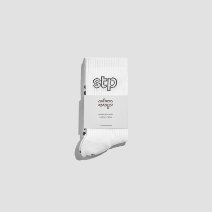 White Athletic Grip Socks