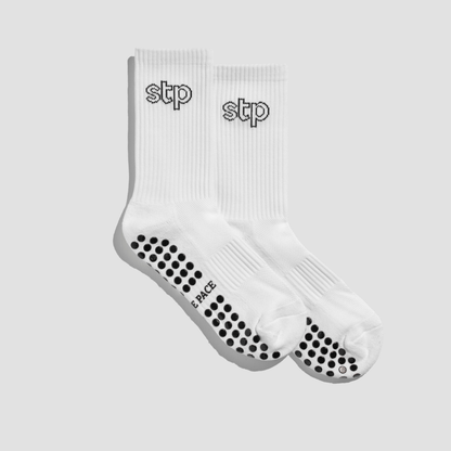 White Athletic Grip Socks