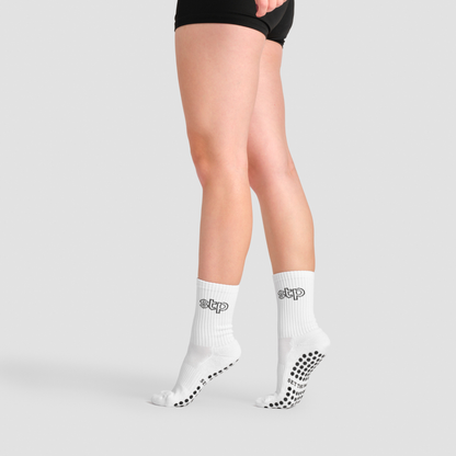 White Athletic Grip Socks